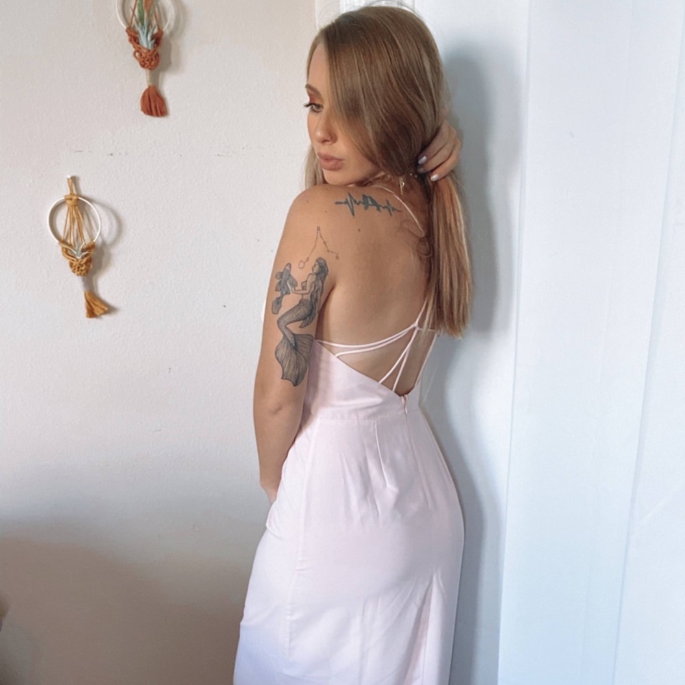 ASOS bridesmaid pink blush dress